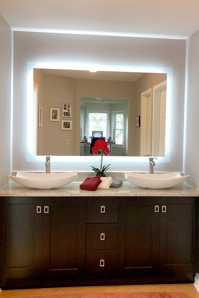 Side-Lighted LED Bathroom Vanity Mirror: 48