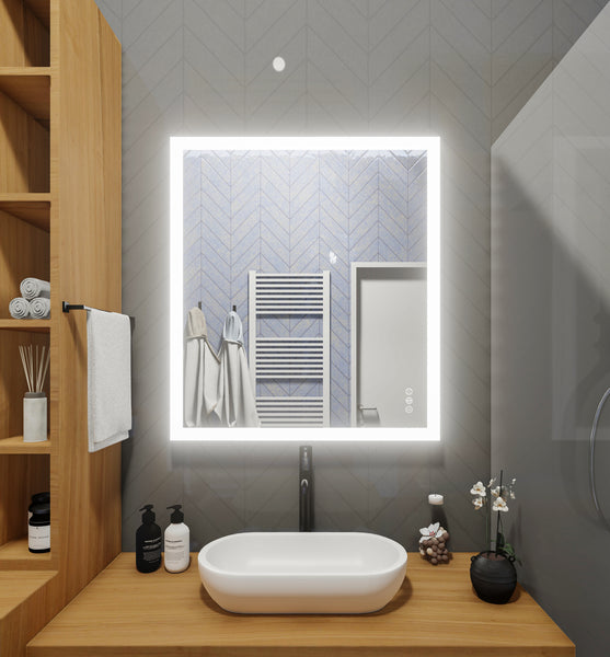 Front-Lighted LED Bathroom Vanity Mirror: 44 x 44 - Round