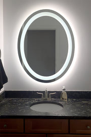 Reversible Front-Lit LED Oval Bathroom Mirror 24" x 32"