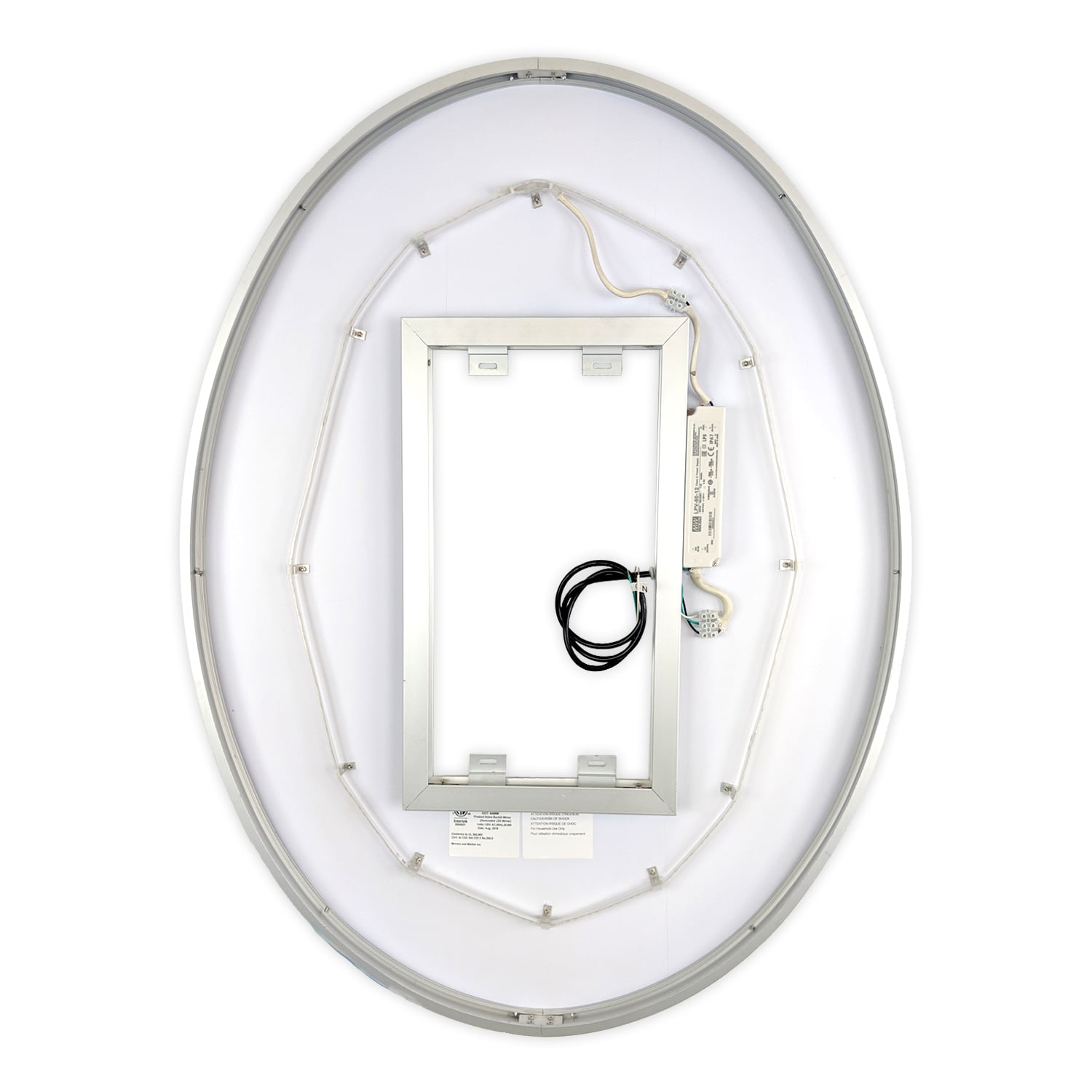 Reversible Front-Lit LED Oval Bathroom Mirror 24" x 32"